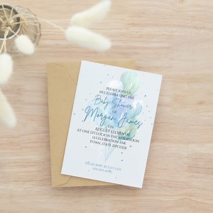 Editable Blue Balloon Baby Shower Invitation, Printable PDF for Canva Editing | Instant Download, Personal Use Only - Etsy