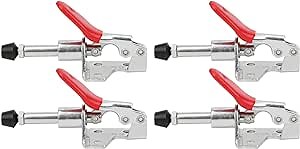 4Pcs M4x20 Toggle Clamp, Quick Release Horizontal Toggle Clamp with Rubber Pressure Tip, Toggle Clamp Fixed Lock Load 45kg/99.2 lb Push‑Pull Quick Release Hand Tool