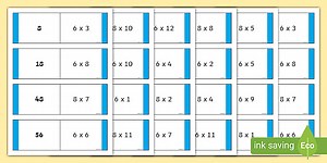 8 and 6 Times Tables Loop Cards