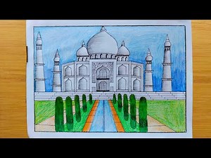 Easy Taj Mahal Drawing Tutorial(step by step) very easy for biggenar