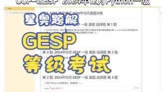 【星奥题解】 CCF-GESP 2024年12月Python一级