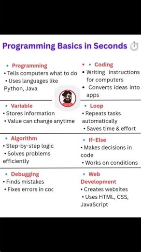 Programming Basics in Second 🥈 #youtubeshorts #techshorts #coding #trending #shorts