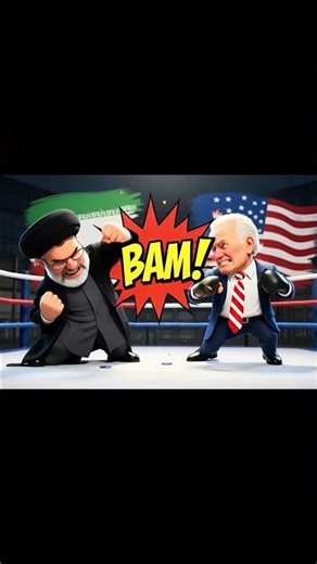 Iran vs USA Cartoon Fight 😂 | Funny Political Cartoon Animation #iranvsusa #iran
