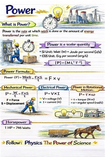 ⚡ Power in Physics Explained in 30 Seconds | P = F × v 💡 #shorts