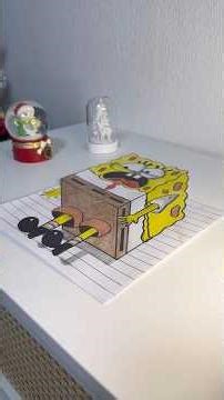 SpongeBob 3D Illusion Art 👀 #3dart #shorts