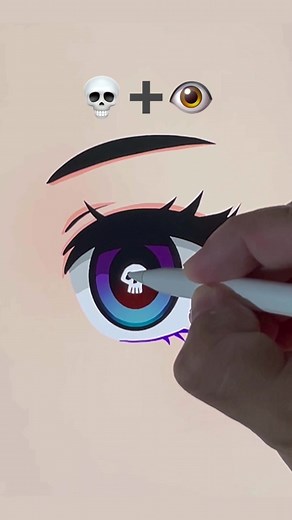 How to Colour Anime Eyes with a Skull inside with Procreate easy step by step tutorial. #animeart #howtodraw #digitalart #fyppoppppppppppppppppppppppp