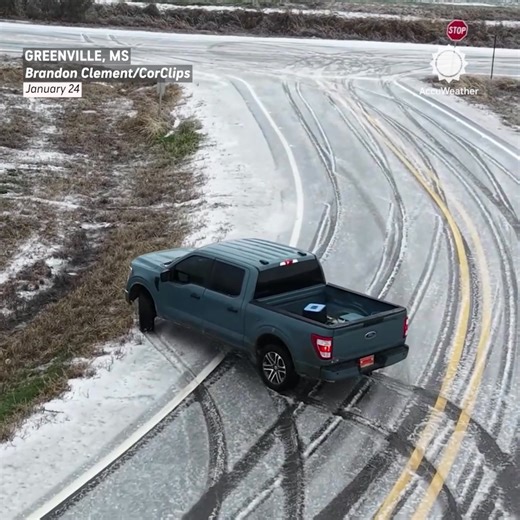 Cars and semis crashed and slid off icy roads in Greenville, Mississippi, as an ice storm created dangerous travel conditions across the region. | AccuWeather