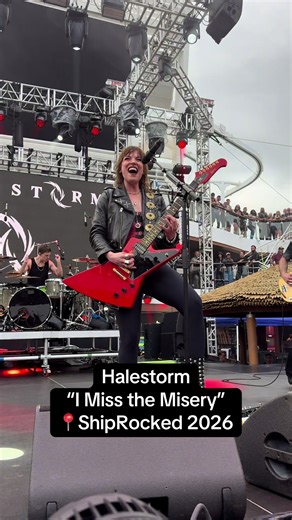 Halestorm performs “I Miss the Misery” on ShipRocked 2026 in the Bahamas. @Halestorm @ShipRocked Cruise #halestorm #shiprocked #lzzyhale #rockmusic #cruise