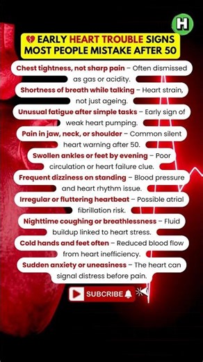 Senior Health : 💔 Early Heart Trouble Signs Most People Mistake After 50