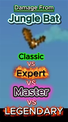 Jungle Bat Damage you take In differend Modes: Classic vs Expert vs Master vs Legendary #terraria