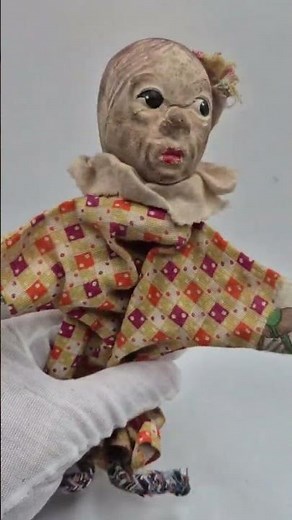 Rare Antique Folk Art Doll – Early 20th Century Hand-Painted Primitive Doll