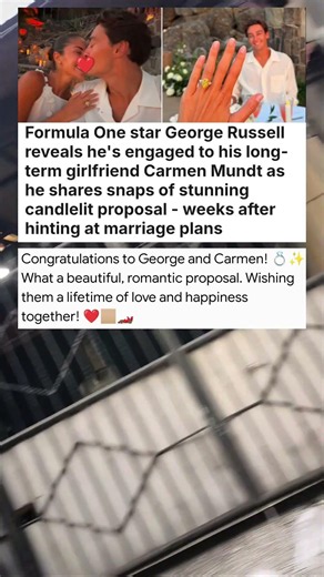 Formula One star George Russell reveals he's engaged to his long-term girlfriend ... #celebrity