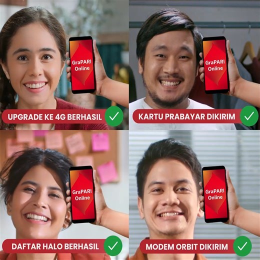 Mau #OtomatisTenang saat urusin semua urusan? Pakai GraPARI Online aja! Klik tsel.id/graparionline kamu bisa: ✅Migrasi 4G ✅Beli atau ganti SIM Card ✅Migrasi ke Halo ✅Beli modem Orbit Semua tinggal klik dari gadget di GraPARI Online! #BukaSemuaPeluang coba kemudahannya sekarang dan follow terus sosmed Telkomsel buat tau info seru lainnya ya. | Telkomsel