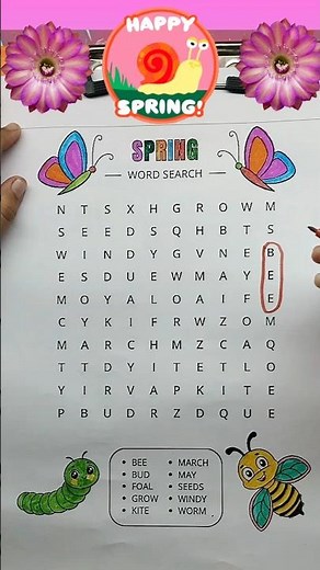 Spring Word Search #spring #wordsearch #wordgames #shorts