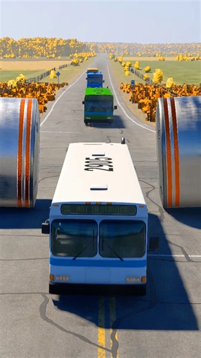 Colours Bus vs Bollard #beamngdrive