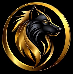 Elegant Black & Gold Wolf Logo | Circle Frame | Vector File - Etsy