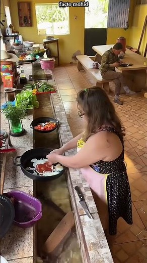 She Uses Water From a Natural Waterfall Inside Her Kitchen!#shortsfeed