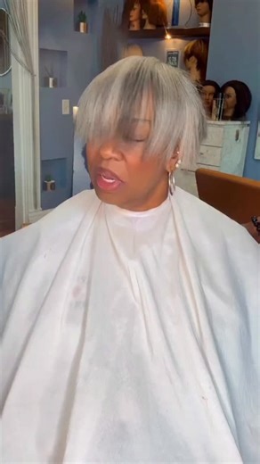Like The River The Salon on Instagram: "With grey like this, who needs dye!! 🩶 #happyfriday #liketheriversalon #greyhair #silvervixen #pixie #atlanta"