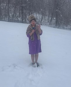 233K views · 4.7K reactions | Midday weather report❄️ The snow is a comin’ down and boy is it ever pilin’ up out there! Sure glad I done wore my girdle out there or I’d hafta charge extra fer the sneak peek 﫣 | Garnet Bernice | Facebook