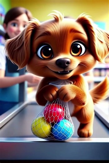 Caramelo Fofo em“A Tacada Mais Fofa do Mundo! 🐶💛⛳” #cartoon #petsupplies #animação #desenhos