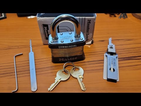 Video 31 - Newbie vs. Master Lock No.5 "Commercial" lock. Will an M1/MS2 Lishi fit? Rake?