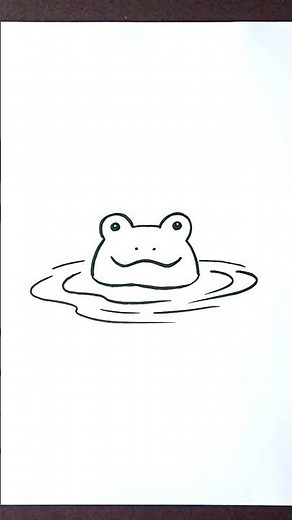 Frog in Water Drawing #frog #art #arttutorial