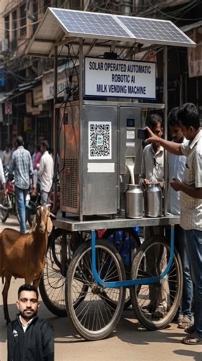 दूध बेचने वाला भविष्य का रोबोट! 🥛 Future of Milk Delivery Robot! | Ai Solar Milk Vending Machine |
