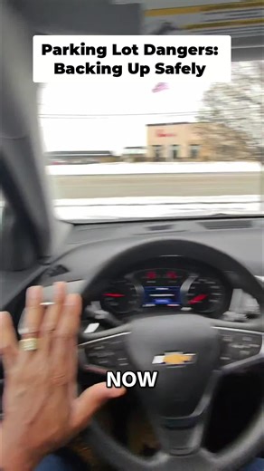 Backing up slow and checking blind spots. Parking lots can be dangerous! #DrivingTips #CarSafety #ParkingLot #DriveSafe