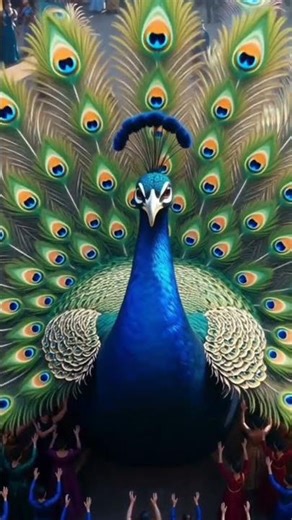 Humans Forming a Peacock | A Stunning Display of Unity & Art