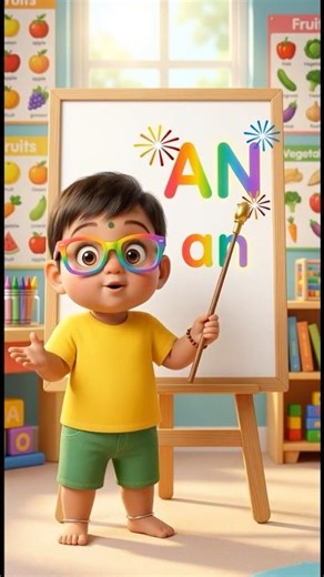 📖 Learn to Read: 3‑Letter Words with “AN” | AN Words Family | Cute Teacher #shorts