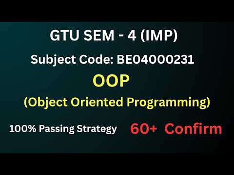 GTU Sem 4 OOP IMP 2026 | 100% Passing Strategy | Object Oriented Programming