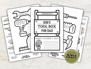 God's Toolbox for Dad, Fathers Day Bible Craft, Bible Printable Activity, Sunday School, Printable Coloring Tool Box Gift for Dad - Etsy