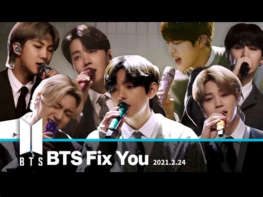 BTS 特别节目中演唱了Coldplay的经典歌曲《Fix You》防弹少年团 2021.2.23