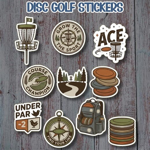 10 Disc Golf Sticker Pack Die Cut Sports Decals for Golfer Gear & Laptops - Etsy