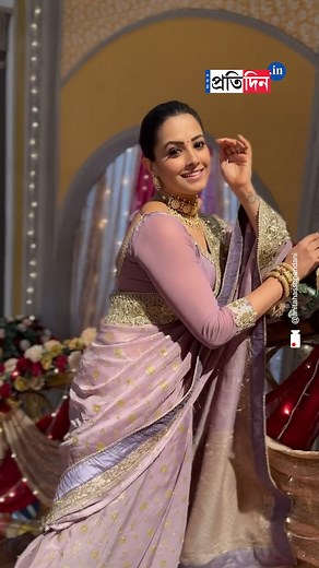 Anita Hassanandani looks like a dream in this mauve saree #SangbadPratidin #AnitaHassanandani #sareefashion | Sangbad Pratidin