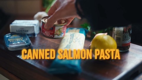 Canned salmon pasta never tasted this good!