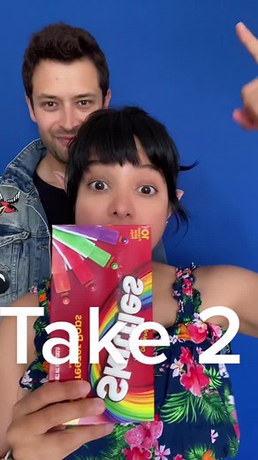 Take 2 🎬 Skittles Popsicles Challenge @garrisonolivergross#voiceeffects