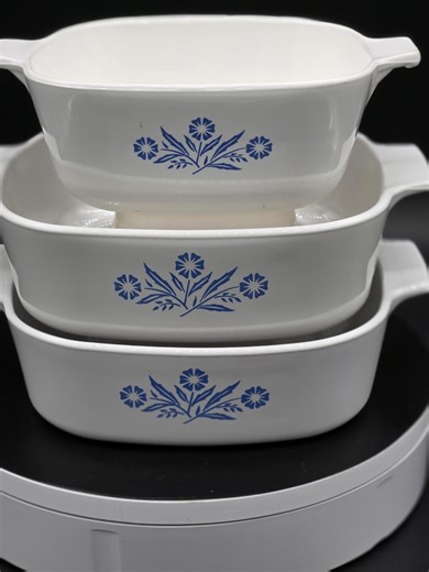 Vintage Corning Ware Blue Cornflower Casserole Dish Set of 3 | Milk Glass Baking Dishes With Handles | Farmhouse Kitchen Cookware - Etsy