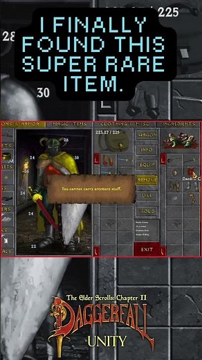 Daggerfall Unity – I finally found this super rare item #retrogaming #classicgames #games