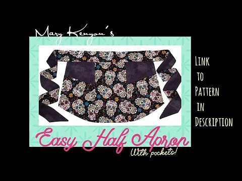 Awesomely Easy ~ HALF APRON WITH POCKETS!!! Super Easy & Super Cute ~ Great Gift! ANYONE CAN MAKE!!!