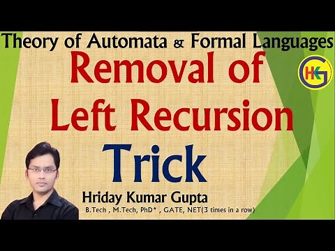 Trick -Removal of Left Recursion | CNF to GNF