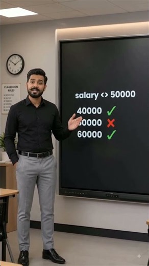 How to use Not Equal To in SQL? 🤔 #shorts #sql