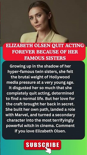 ELIZABETH OLSEN QUIT ACTING FOREVER 💔🧙 ♀️ #elizabetholsen #scarletwitch #marvel