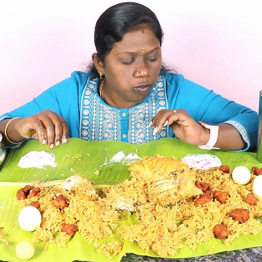 142K views · 1.5K reactions | 5KG Full Chicken Kongu Biryani With Chicken 65 And Egg Eating Challenge In Tamil Foodies Divya Part 13 | Tamil Foodies | Facebook