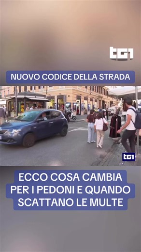 Multe fino a 160 euro per i pedoni che non rispettano le regole. È una delle novità del Codice della strada che entrerà in vigore nel 2028. #Tg1 Simona Giampaoli