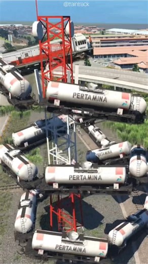 Kereta Api Terbang Memutari Tower #train #railway #railroad #keretaapi