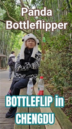 Bottleflip in Chengdu, The Panda Bottleflipper !!