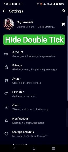 How to hide double tick on WhatsApp