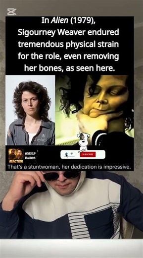 In Alien (1979),Sigourney Weaver endured tremendous physical strain for The role,even removing