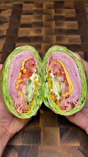 I made one of my favorite lettuce wraps of all time today with @Land O'Frost Premium Hot Honey Ham! Land O'Frost Premium Lunch Meat tastes so great and is made with no artificial flavors or by-products. Get yours at my link in bio! #landofrost #hothoney #fyp #foryou